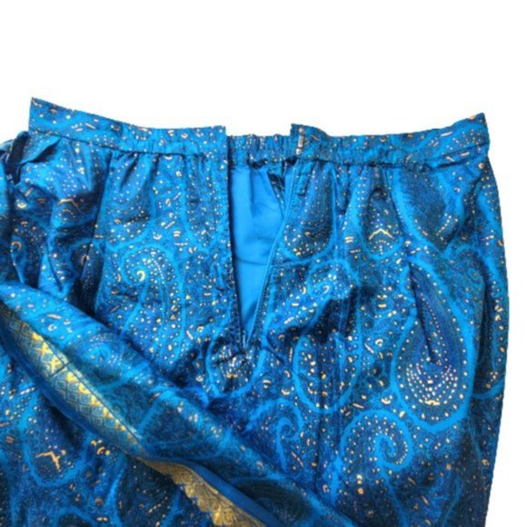 Blue Saree Pre Stitched Pre Pleated with GoldSparkly Accents-  NEW ! - Picture 11 of 12